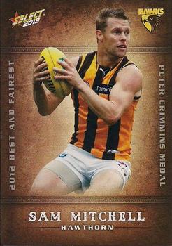 2013 Select AFL Champions - 2012 Best and Fairest #BF10 Sam Mitchell Front